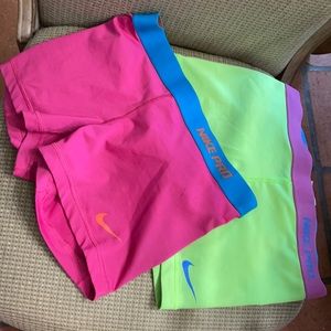 2 pair Nike pro athletic shorts